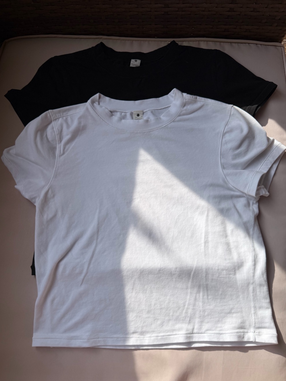 Yogalicious White & Black Short Sleeve Crop Tee